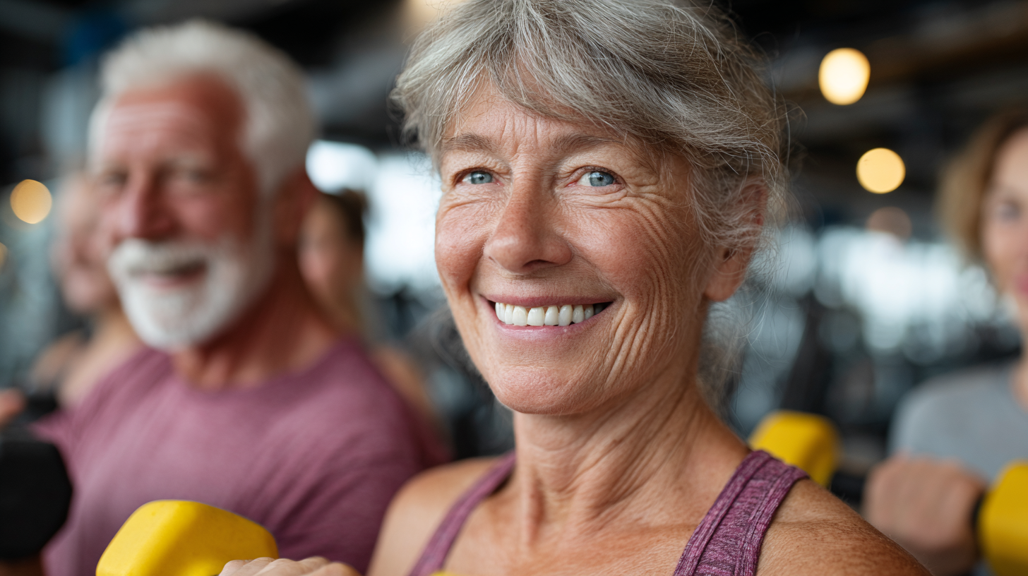 Щасливі люди старшого віку після тренування